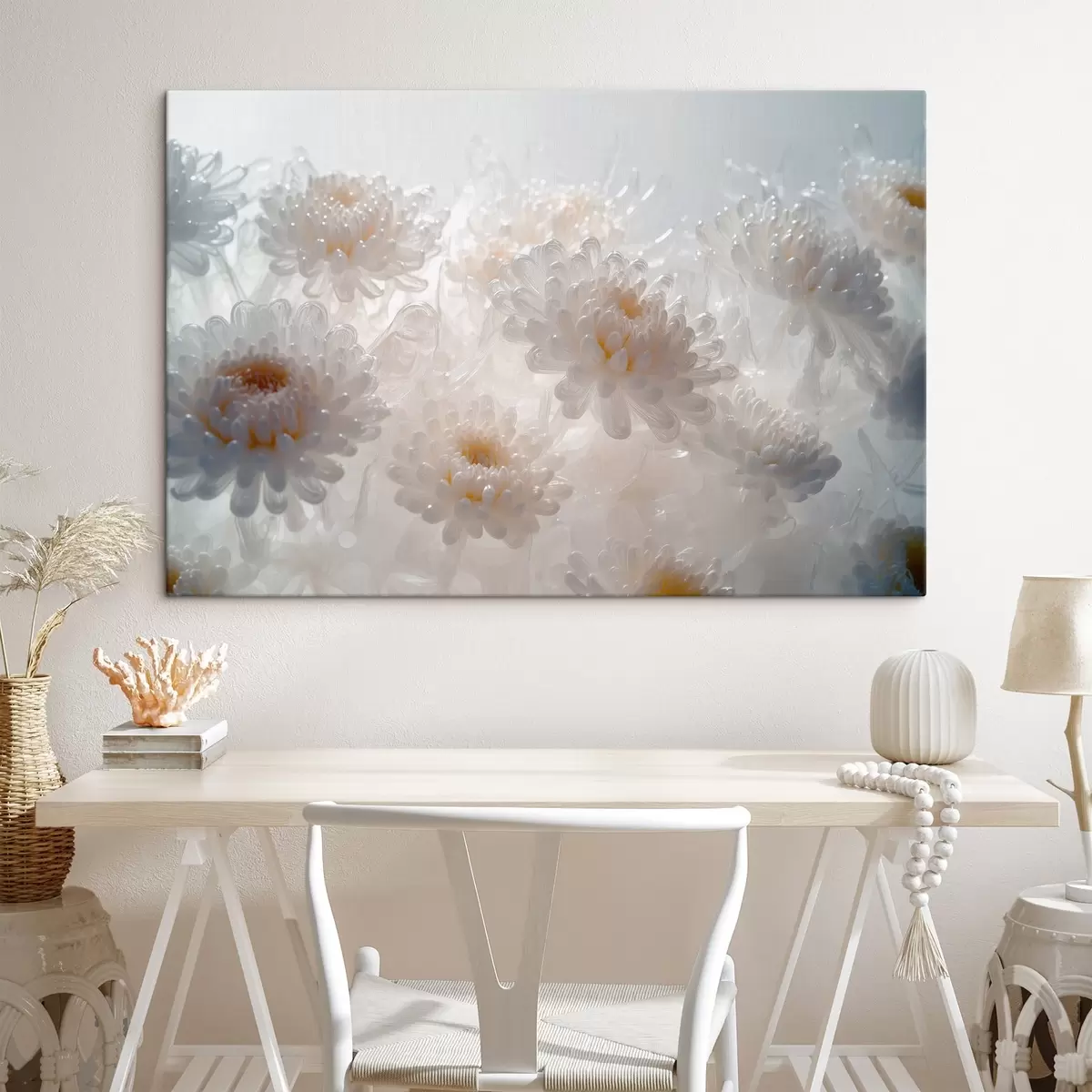 murales de pared Crisantemos blancos s41879