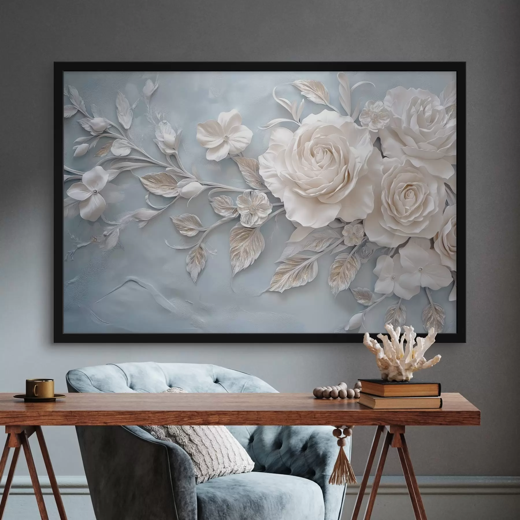 murales de pared Arreglo floral en tonos neutros f41858