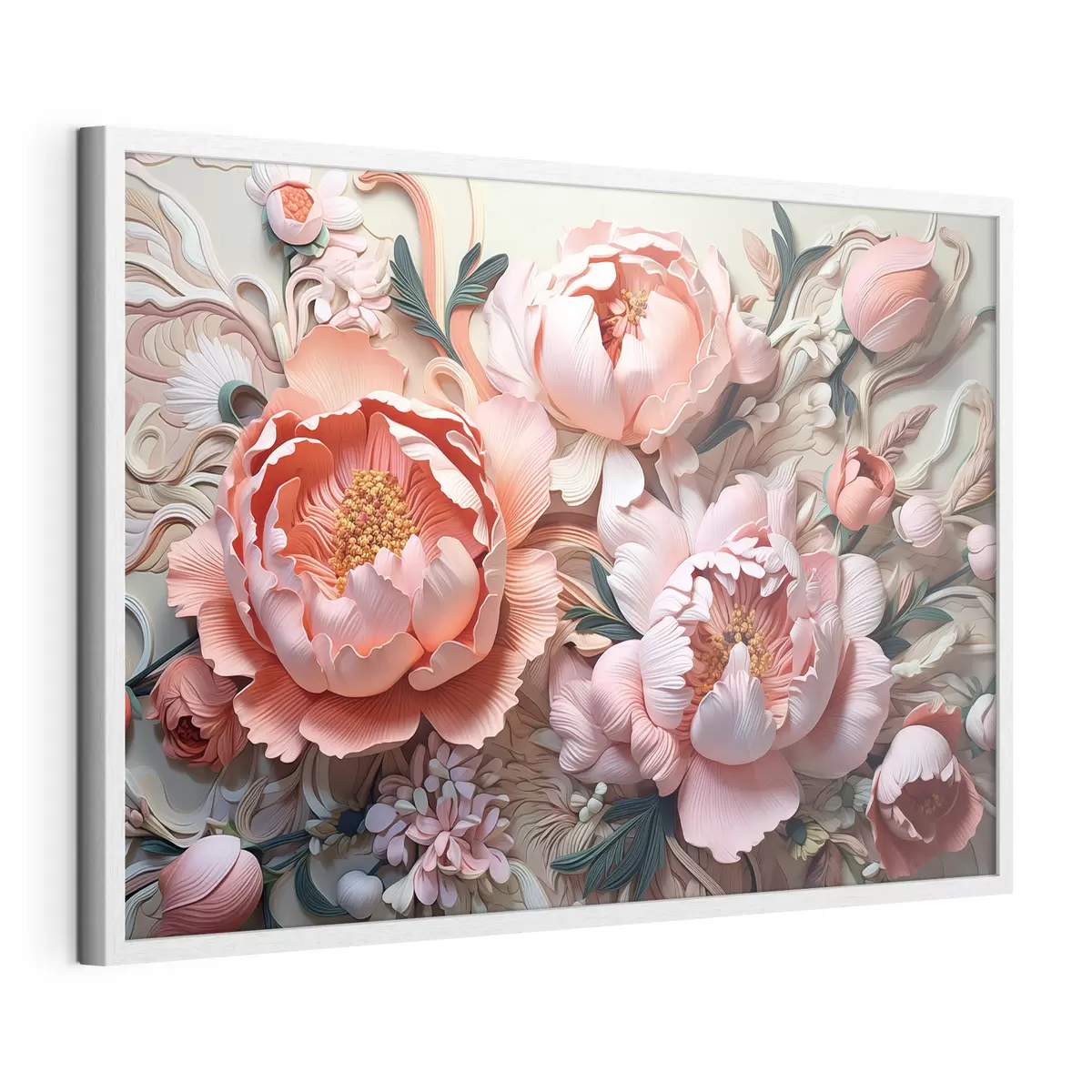 Poster Exuberantes peonías en tonos rosados f41859