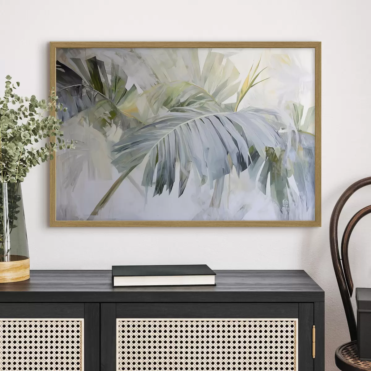 Poster Grandes hojas tropicales al estilo de la pintura f41866