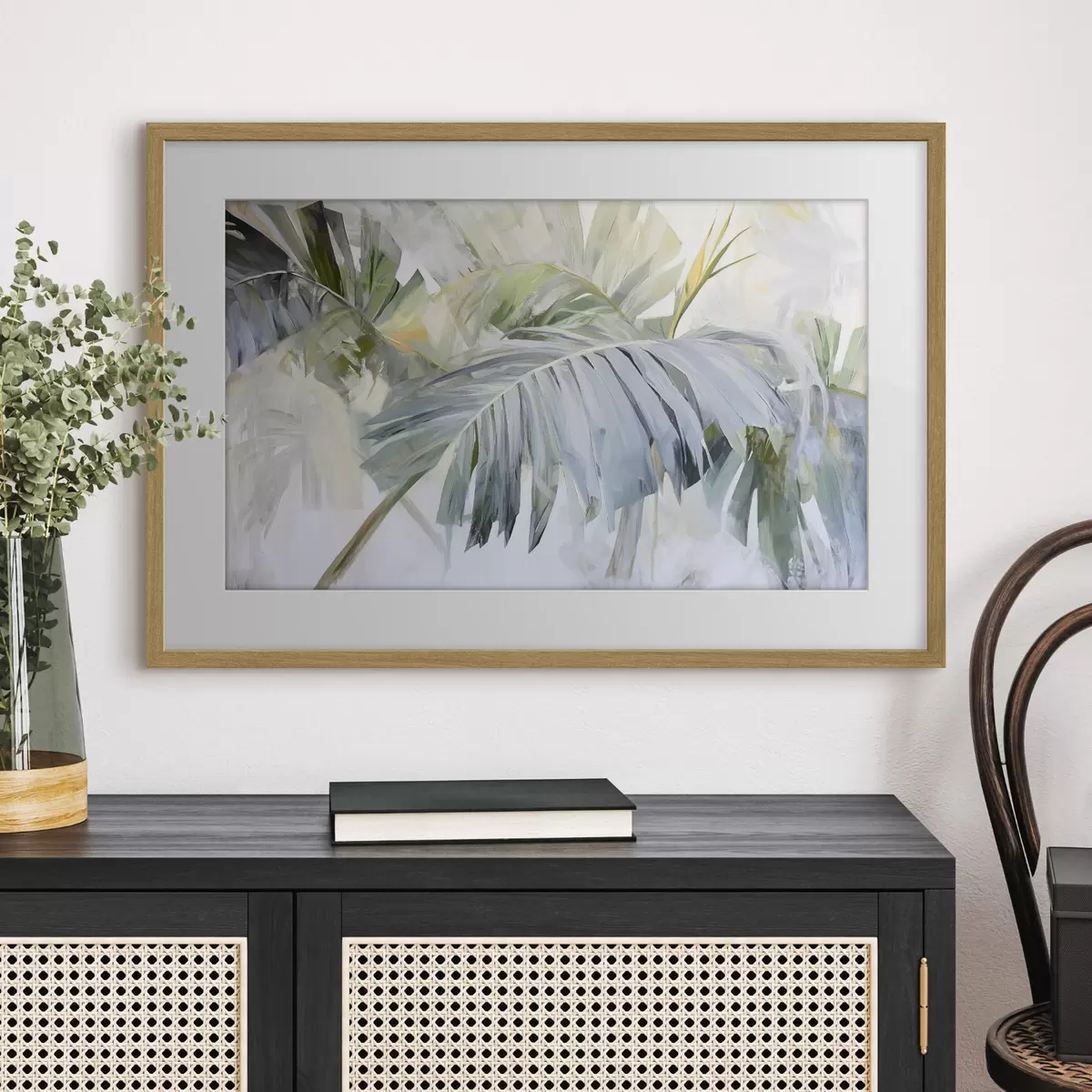 Poster Grandes hojas tropicales al estilo de la pintura f41866