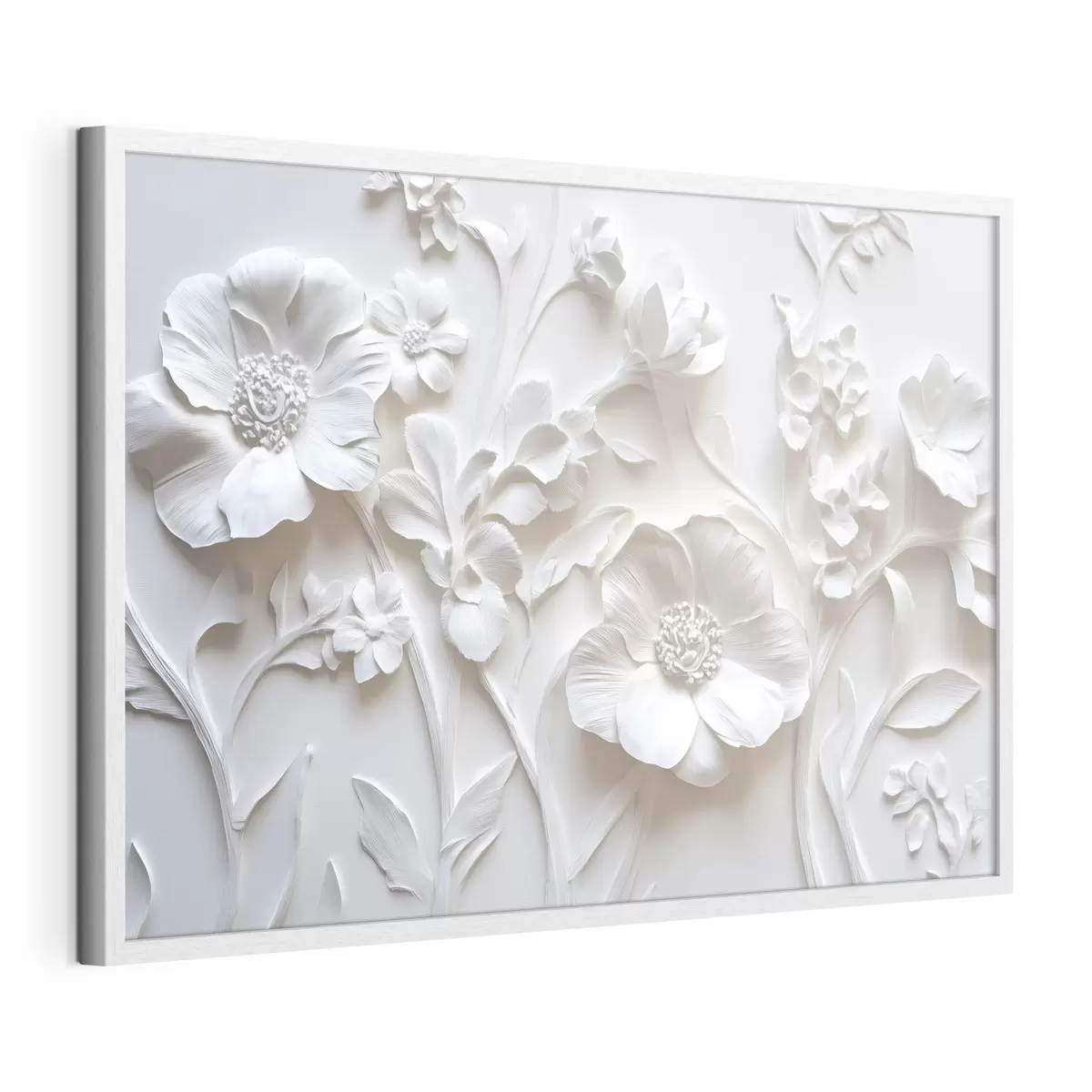 Poster Flores blancas de estuco f41867
