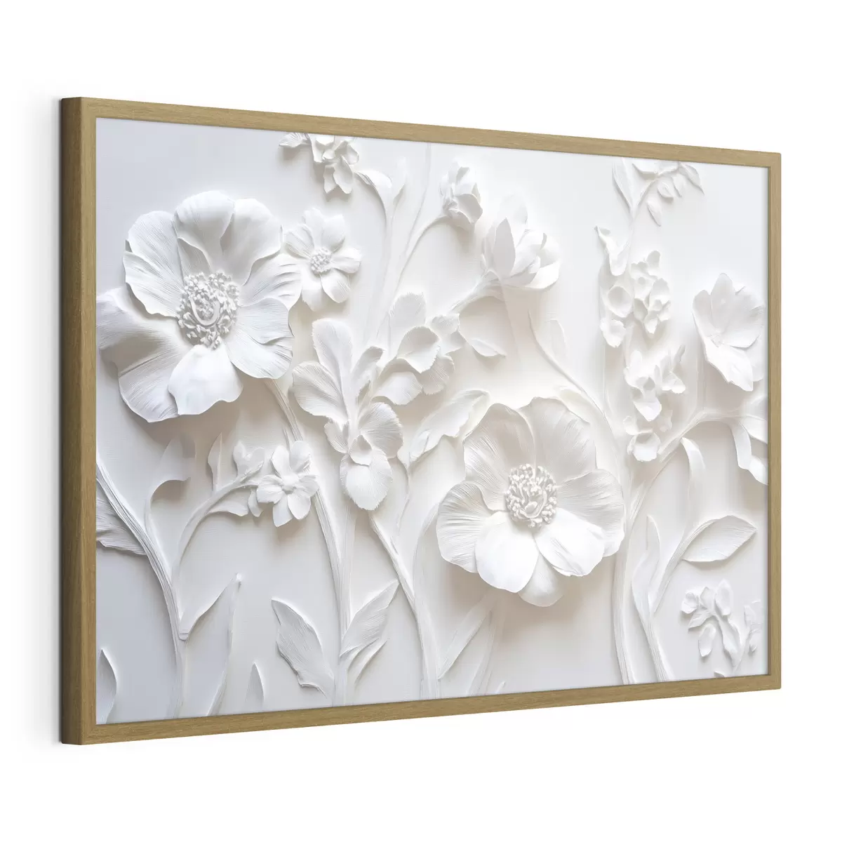 Poster Flores blancas de estuco f41867