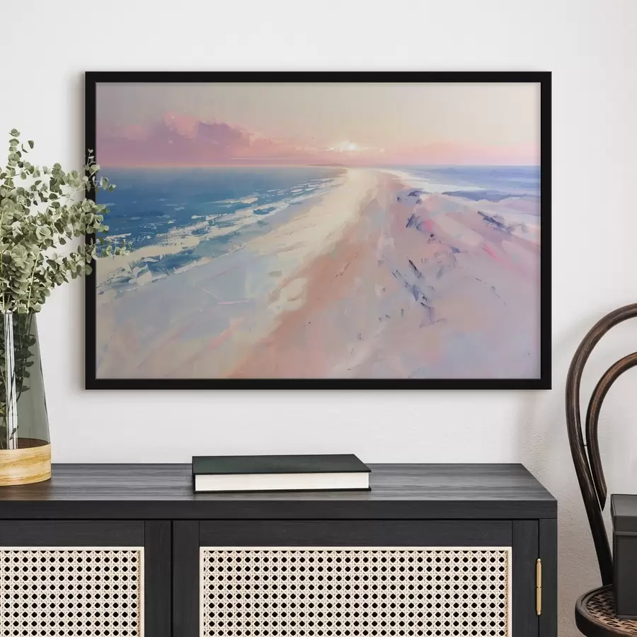 murales de pared Puesta de sol sobre el mar en el estilo de la pintura f41871