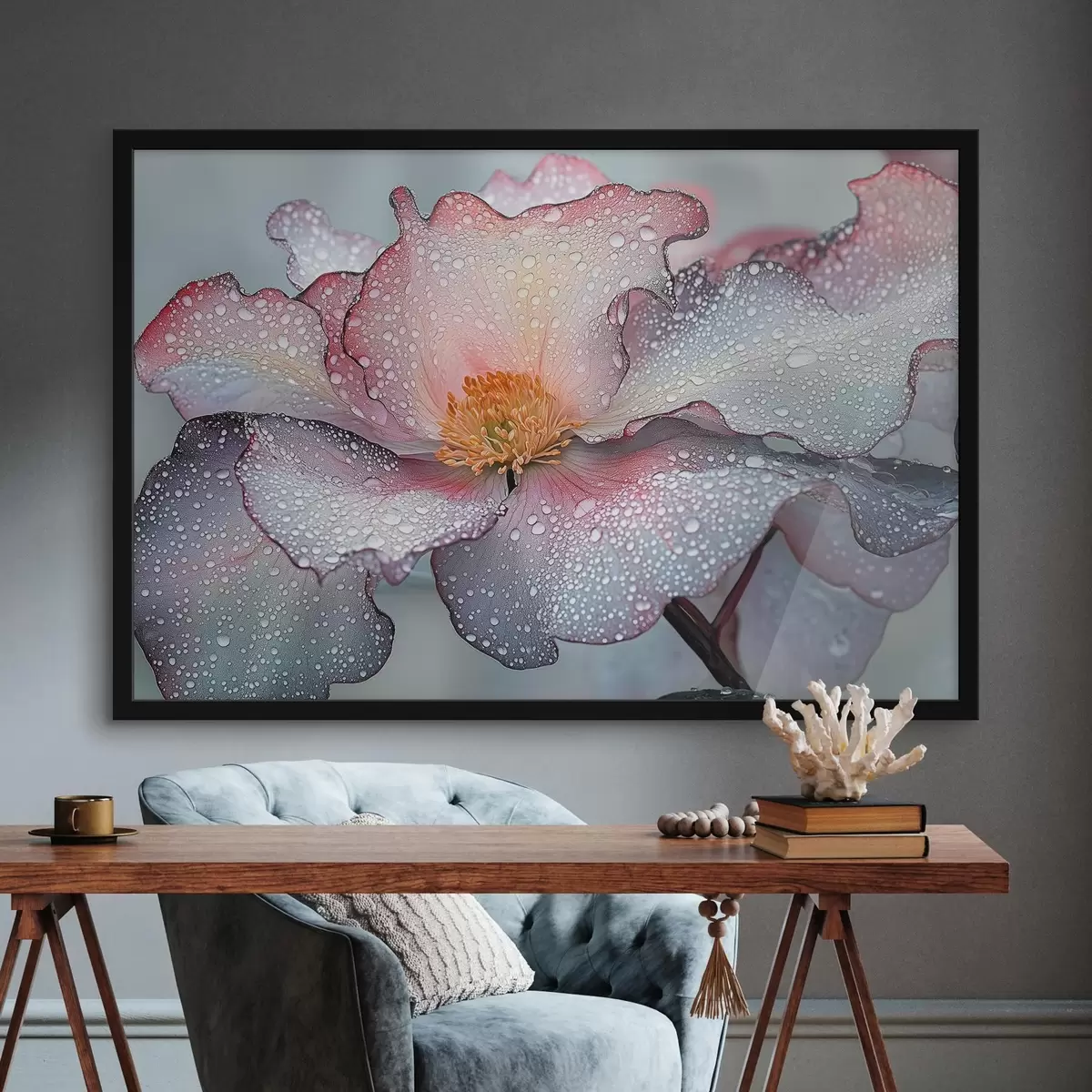 Poster Flor con rocío en los pétalos f41872