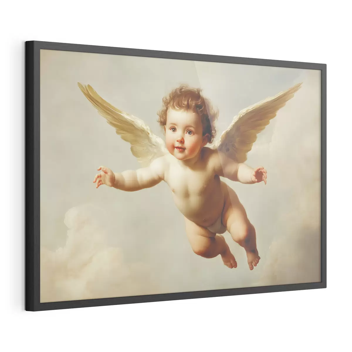 Poster Bebé angelical volando en el aire al estilo de la pintura f41876
