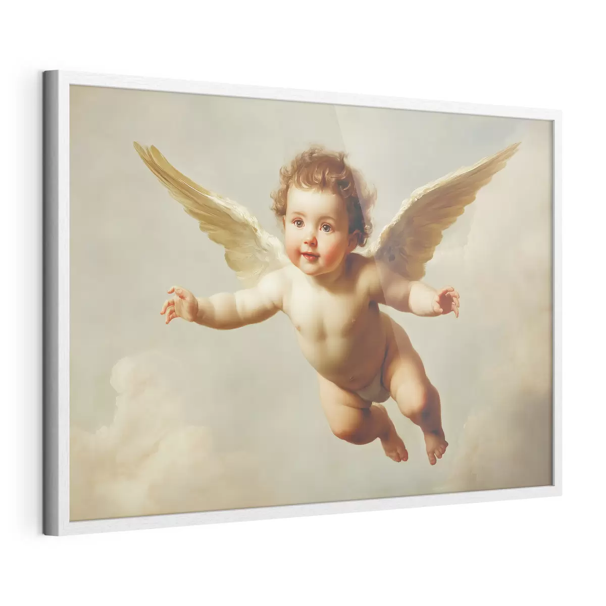 Poster Bebé angelical volando en el aire al estilo de la pintura f41876