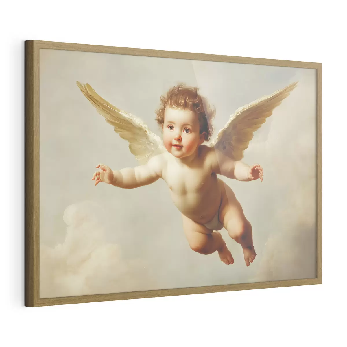 Poster Bebé angelical volando en el aire al estilo de la pintura f41876