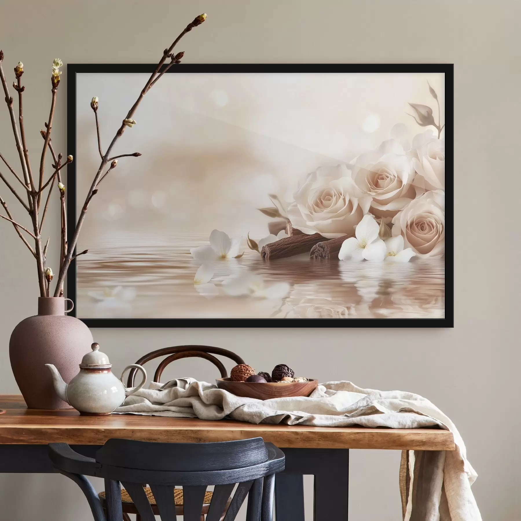 murales de pared Delicadas rosas beige a la orilla del mar f41877