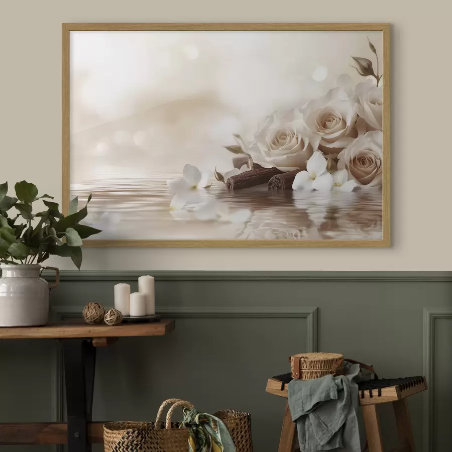 murales de pared Delicadas rosas beige a la orilla del mar f41877