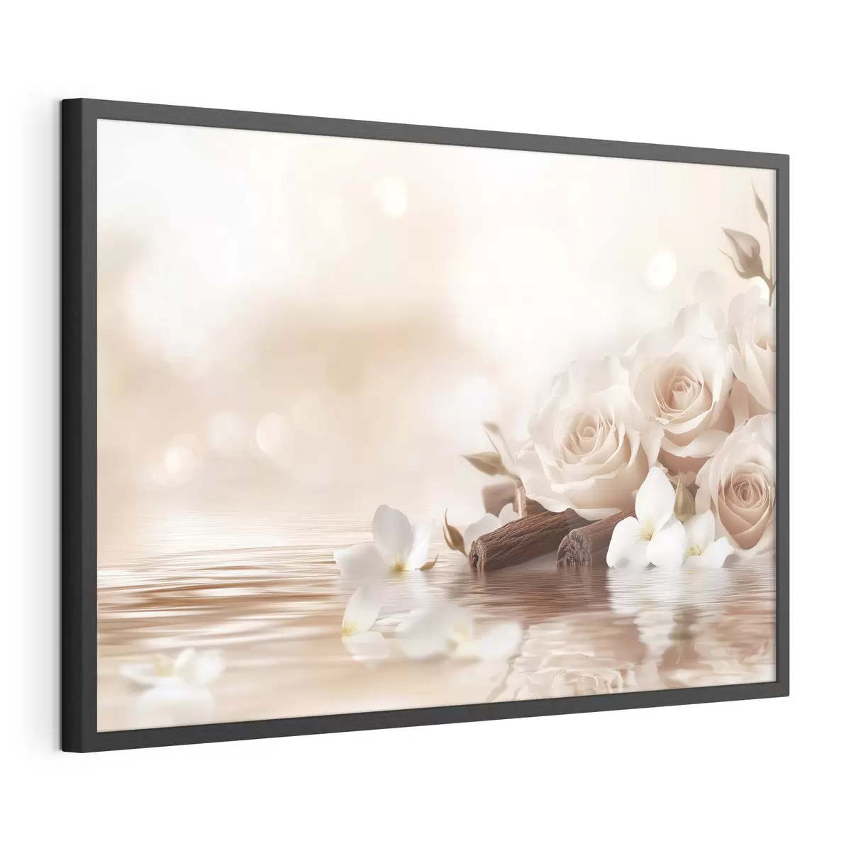 Poster Delicadas rosas beige a la orilla del mar f41877
