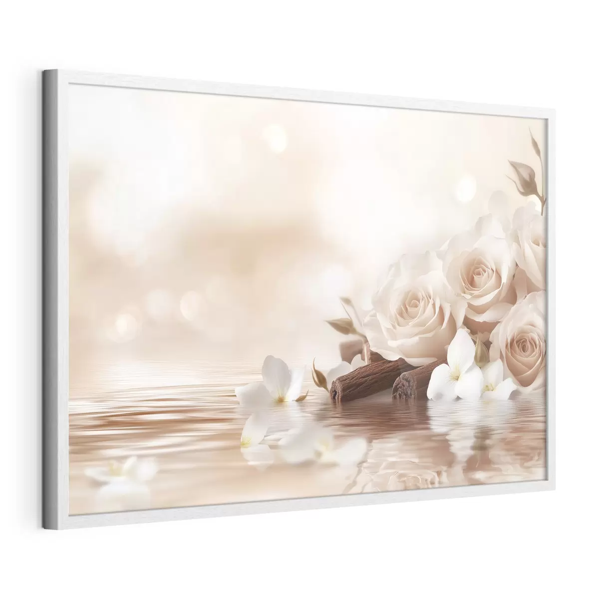 Poster Delicadas rosas beige a la orilla del mar f41877