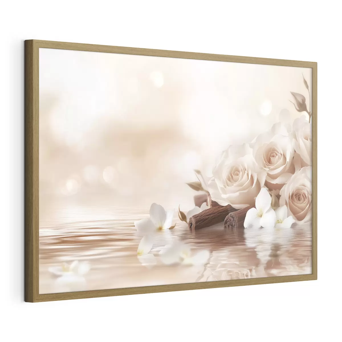 Poster Delicadas rosas beige a la orilla del mar f41877