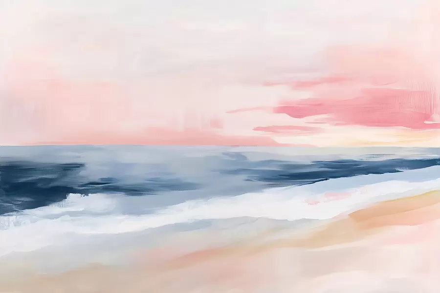 murales de pared Suave mar en el estilo de la pintura acrílica w08452