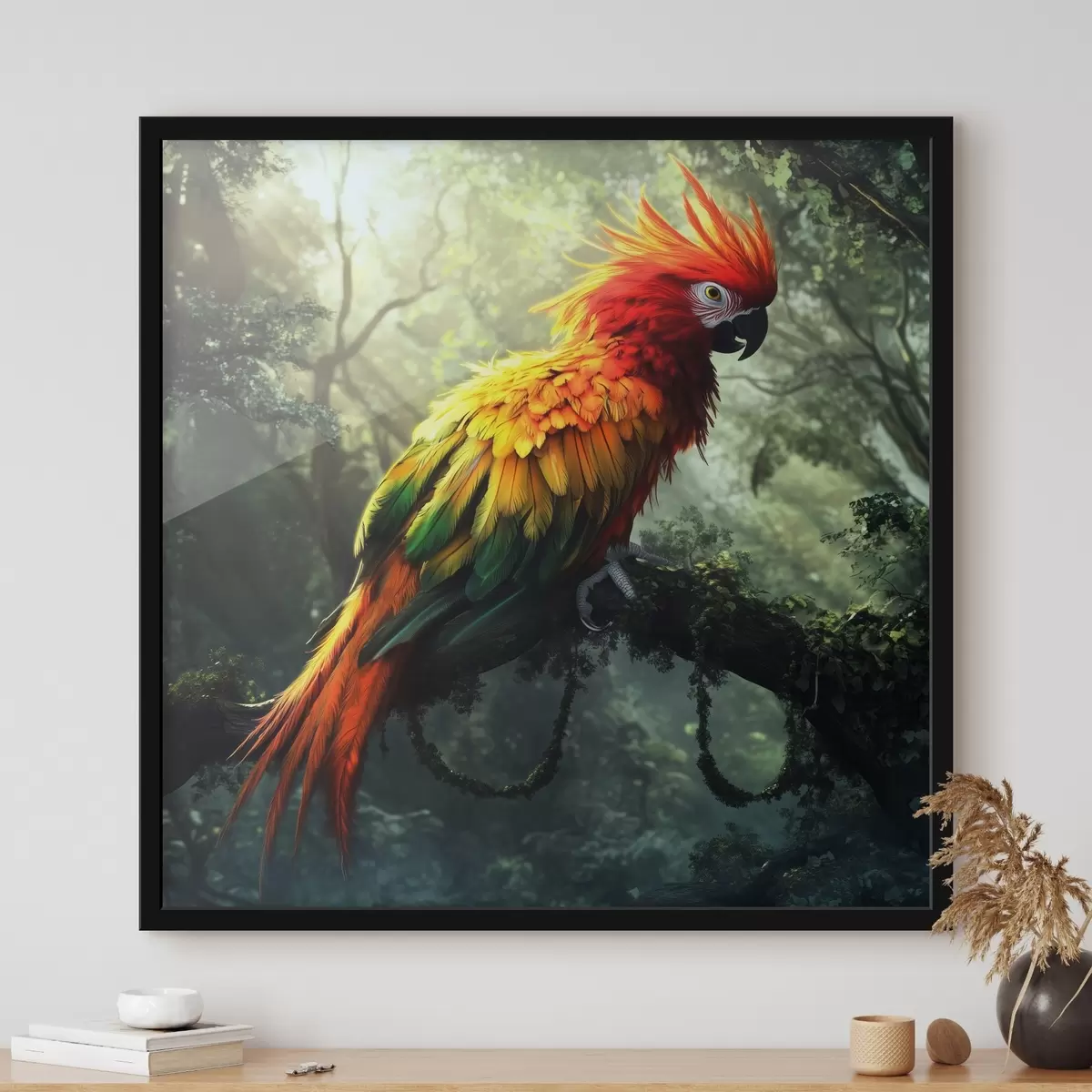 Poster Un colorido loro en la selva f41967