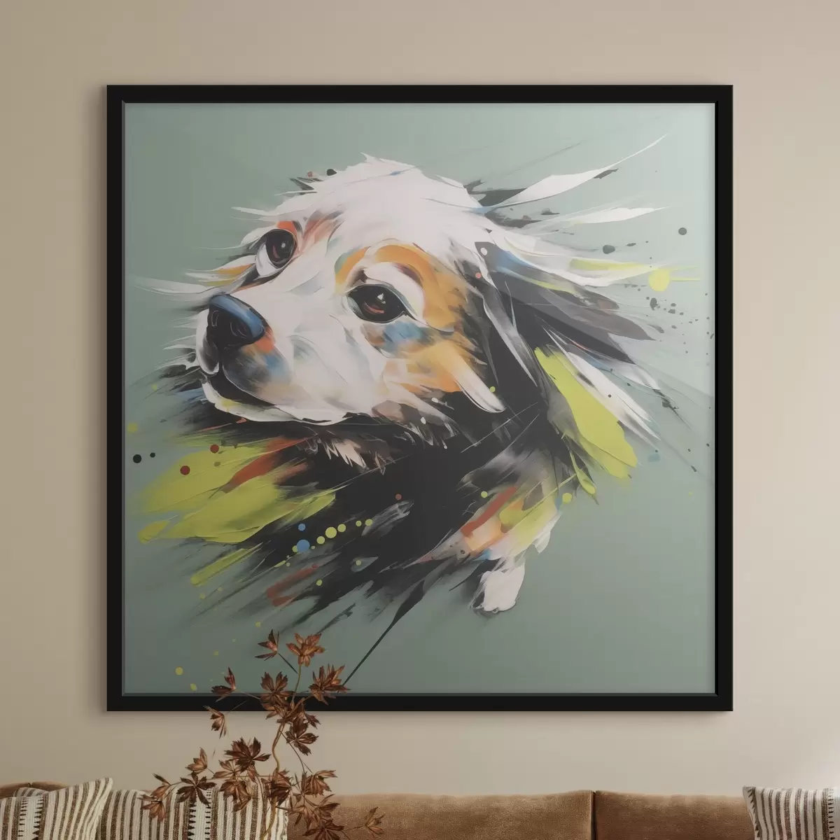 Poster Perro pintura abstracta smitation f41937