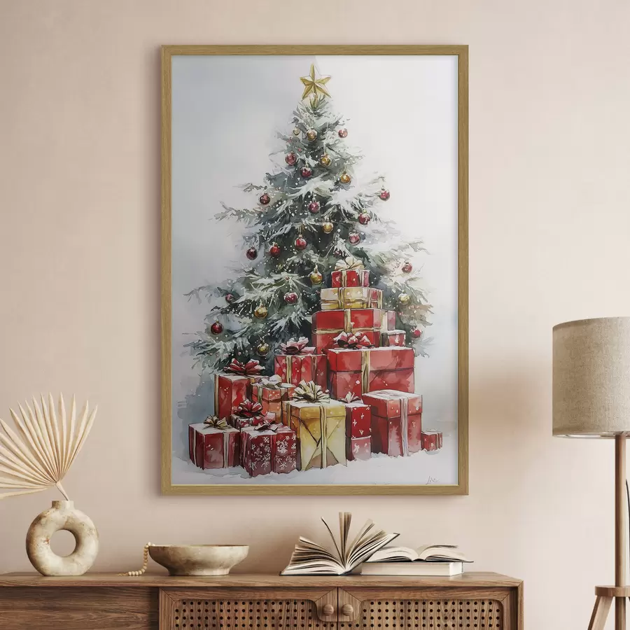 murales de pared Bajo el árbol de Navidad f41953