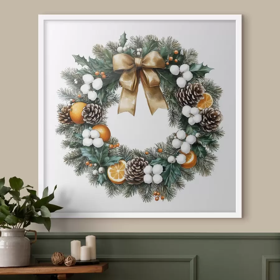 murales de pared Corona de una Navidad cálida f41962