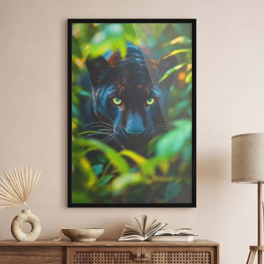 murales de pared Pantera negra en la jungla f41930