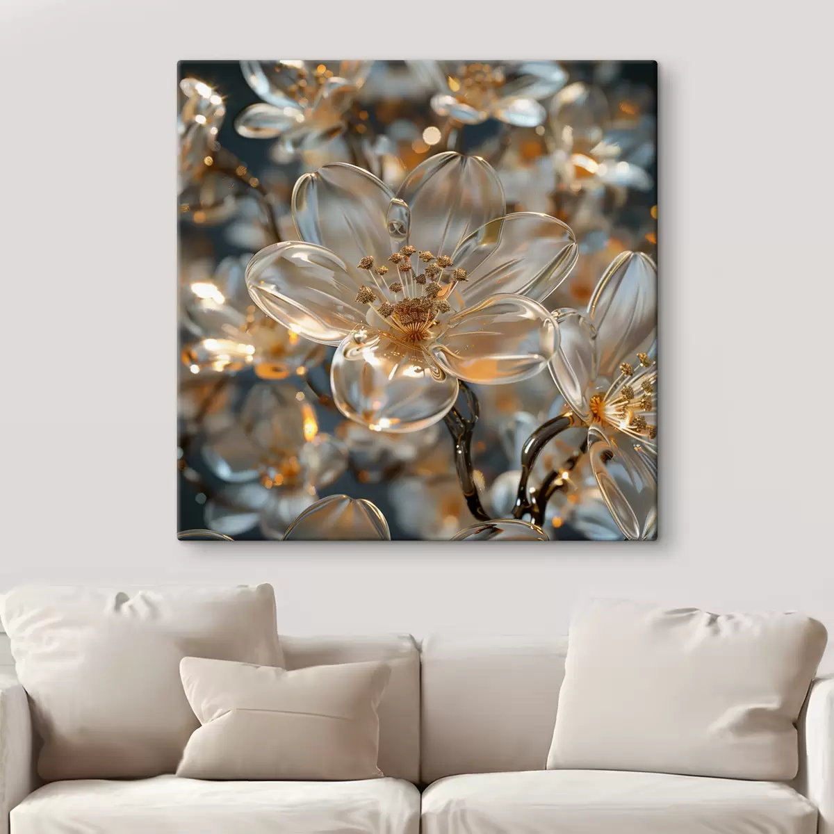 murales de pared Flores de cristal en colores pastel s40660