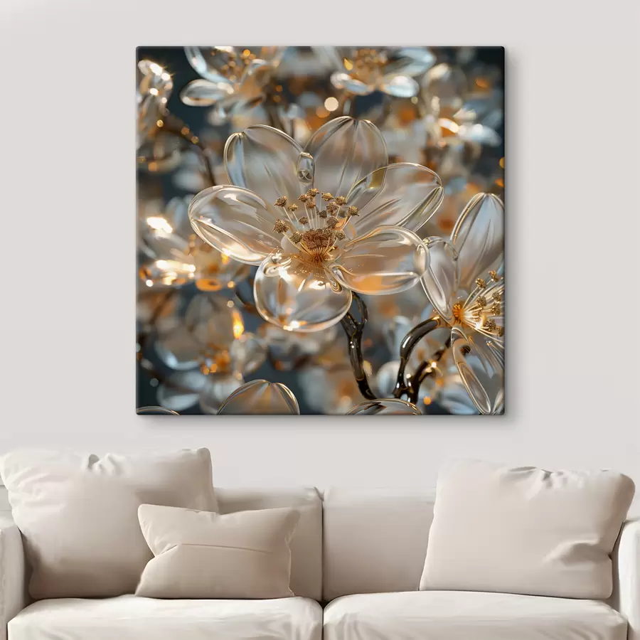 murales de pared Flores de cristal en colores pastel s40660