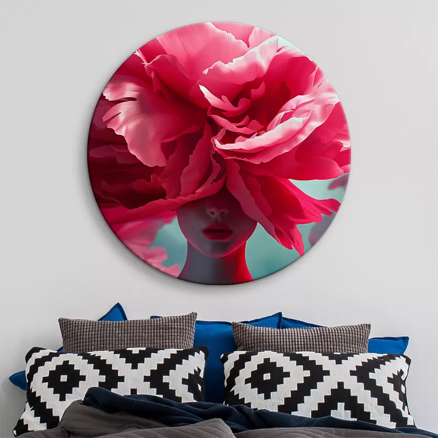 murales de pared Dama rosa con una flor r38863
