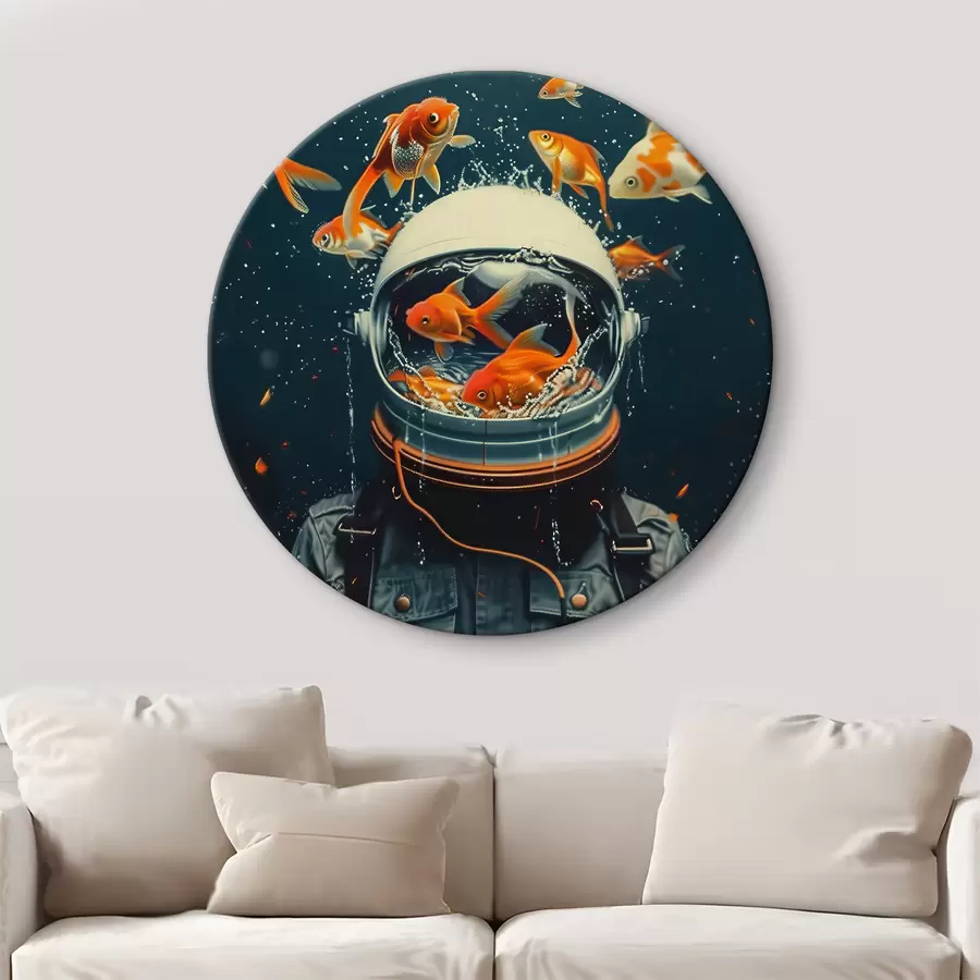 murales de pared Un astronauta y un pez espacial r39041