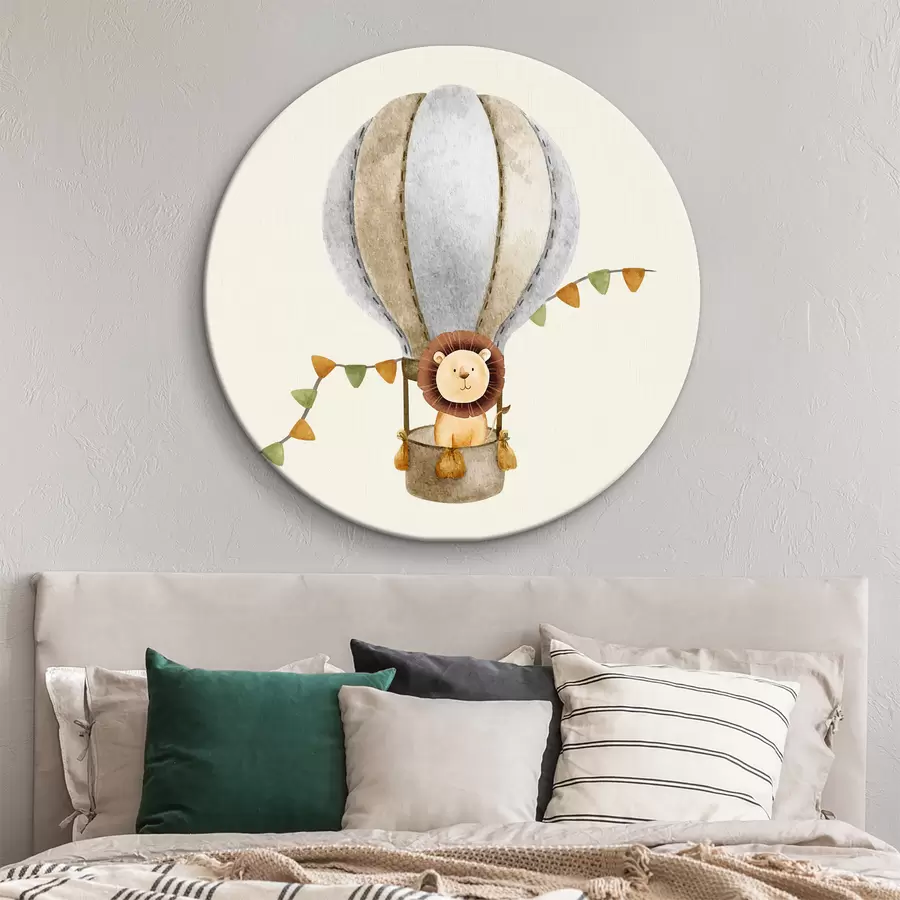 murales de pared Un cachorro de león en globo r37914