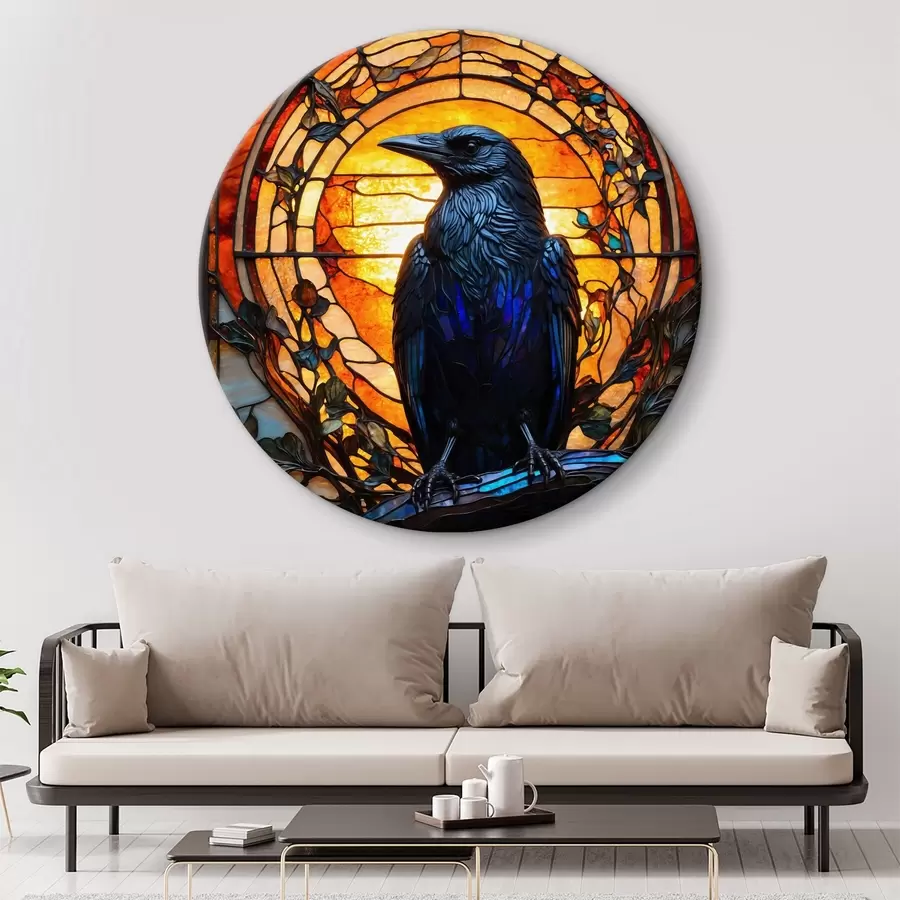 murales de pared Un cuervo en una rama r38591