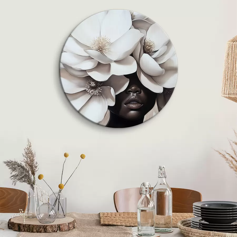 murales de pared Una mujer con flores en la cabeza r39899
