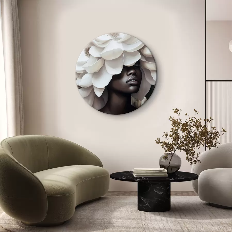 murales de pared Una mujer con flores en la cabeza r40123