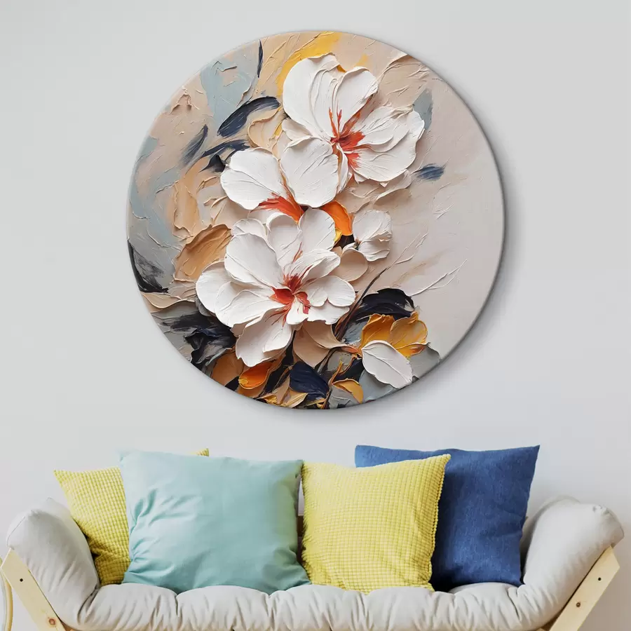 murales de pared Flores abstractas al óleo r37330