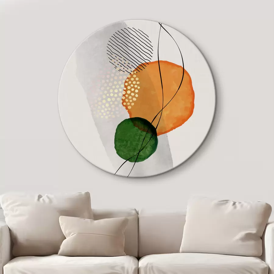 murales de pared Armonía abstracta: Círculos, líneas y flujo vibrante r35932