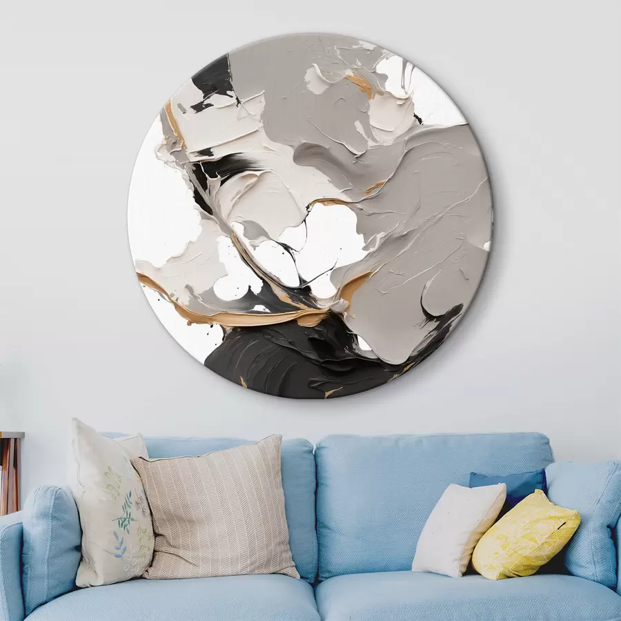 murales de pared Cuadro abstracto en colores blanco y gris r38855