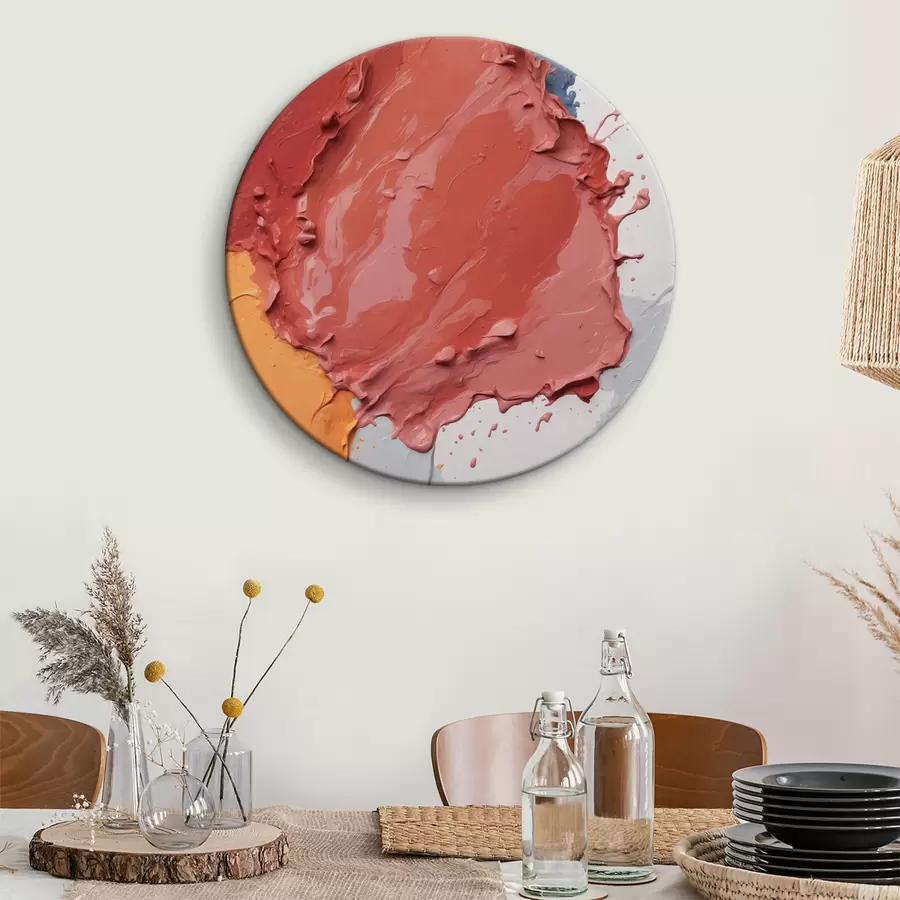 murales de pared Pintura abstracta con colores rojo, azul y blanco r39868