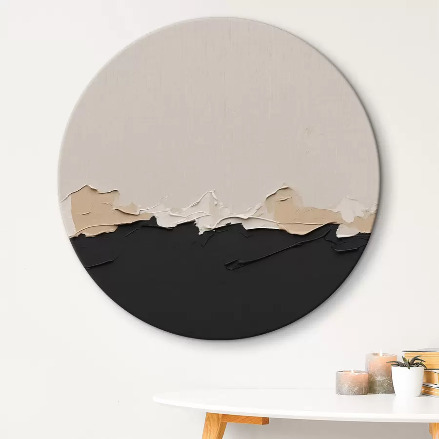 murales de pared Cuadro abstracto con colores blanco y negro r39609