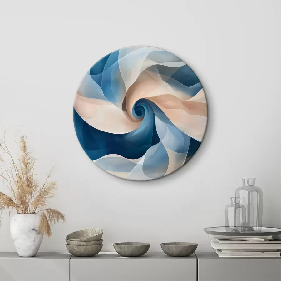 murales de pared vórtice abstracto beige-azul r40249