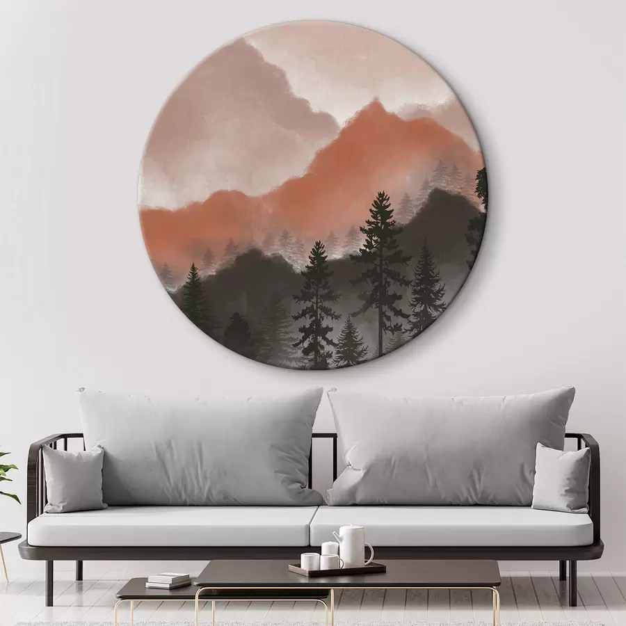 murales de pared Montañas de acuarela abstracta r36607v2