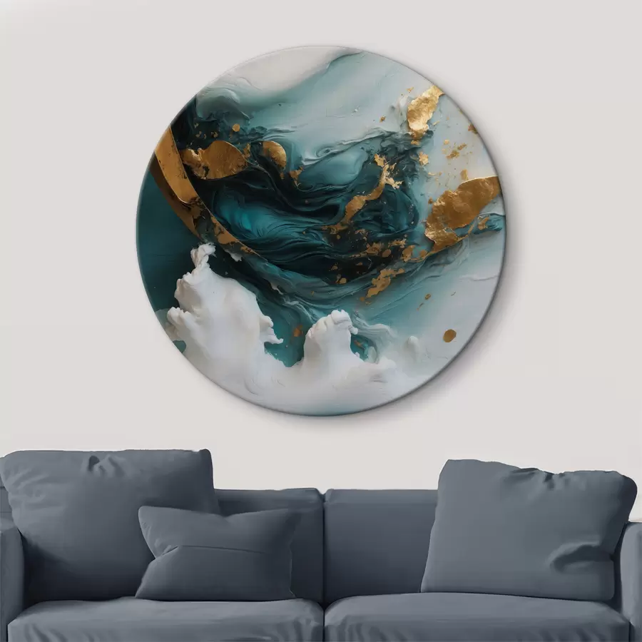 murales de pared Abstracción con colores azul y blanco r39154