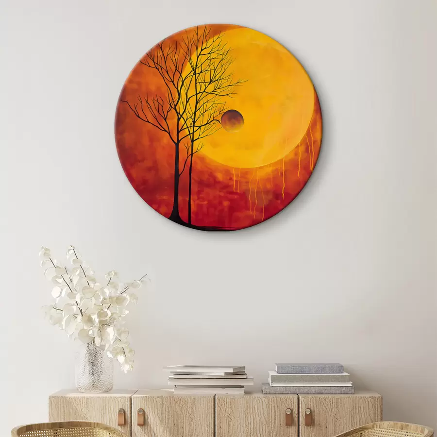 murales de pared Abstracción, sol, rojo, amarillo r40005