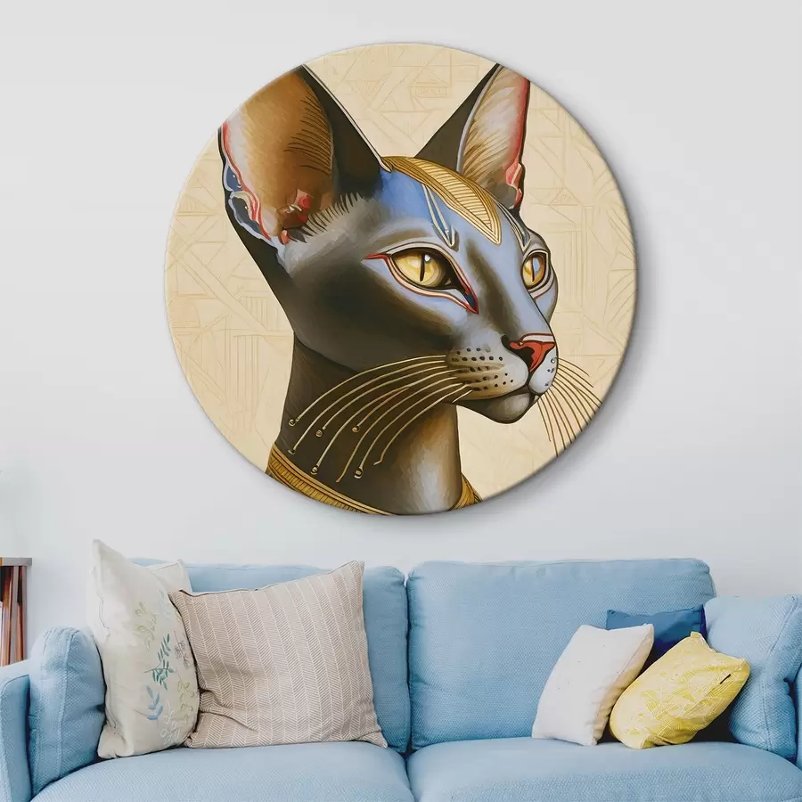 murales de pared Bastet, diosa egipcia, gato de perfil r38725