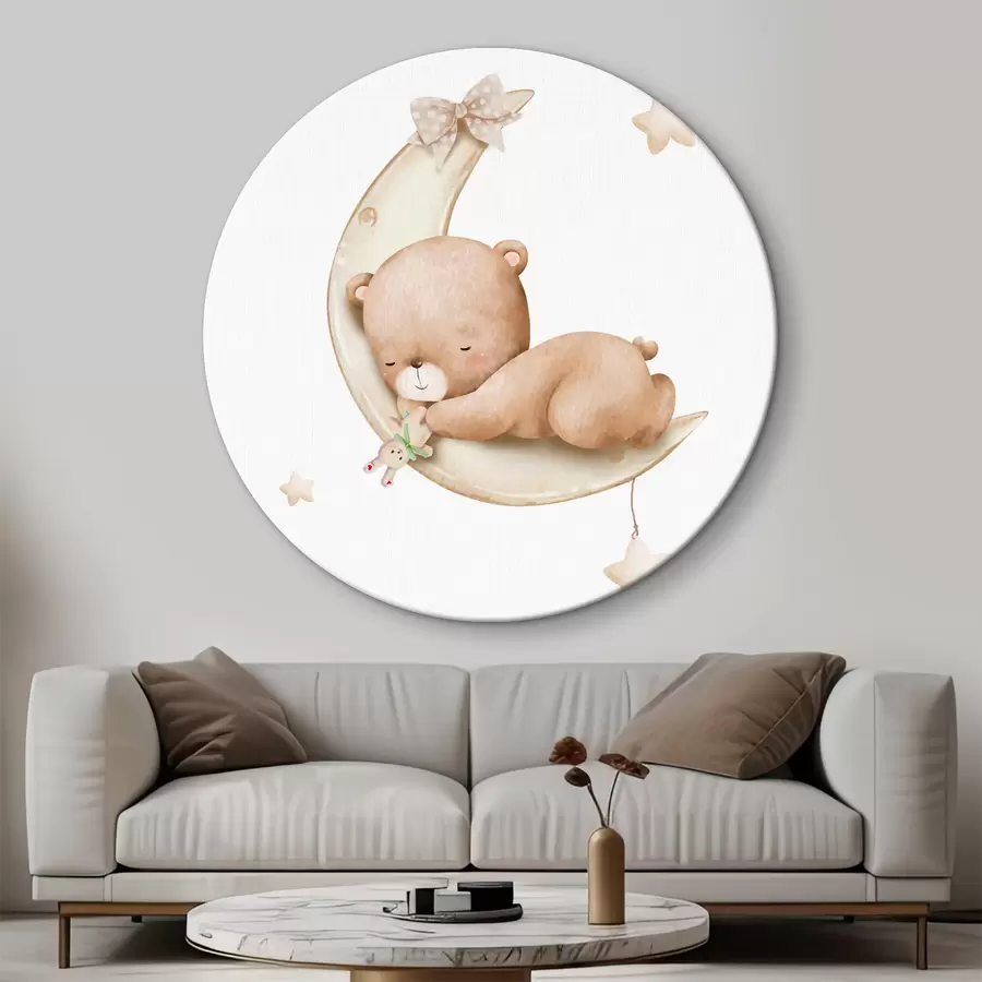 murales de pared Oso durmiendo en la luna r37917