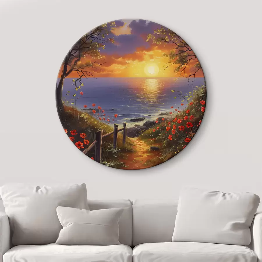 murales de pared Hermosa puesta de sol junto al agua r39200