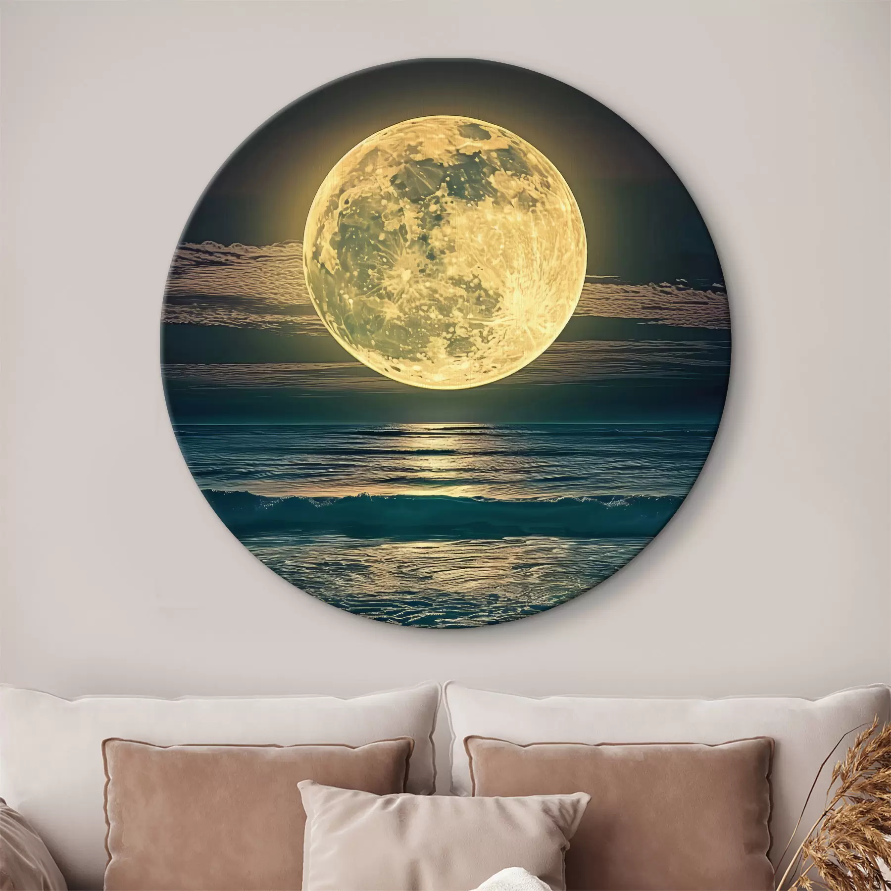 murales de pared Luna grande sobre el océano r38865