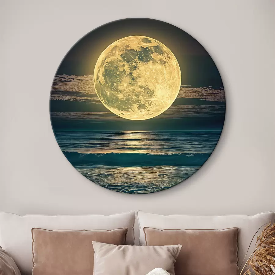 murales de pared Luna grande sobre el océano r38865