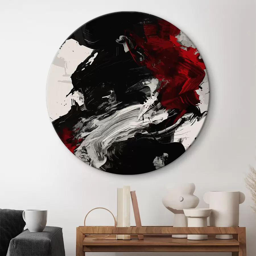 murales de pared Abstracción negra y roja r38550