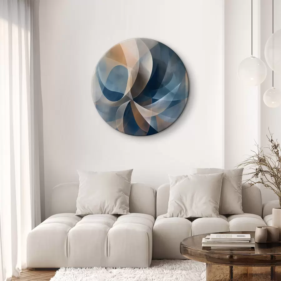 murales de pared Flor abstracta azul beige r40245