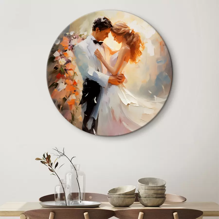 murales de pared Pintura al óleo de novios bailando r39925