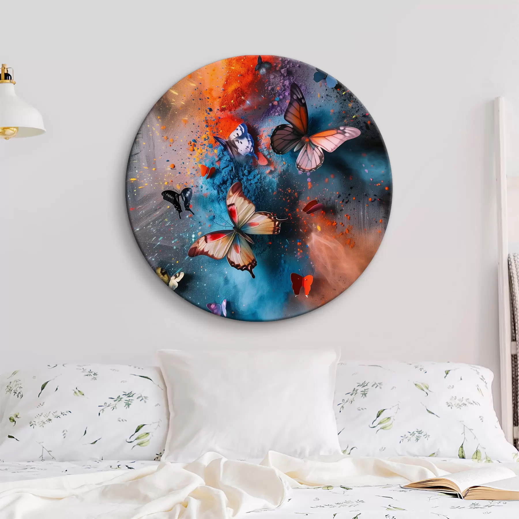 murales de pared Mariposas sobre un fondo de salpicaduras de pintura r39803