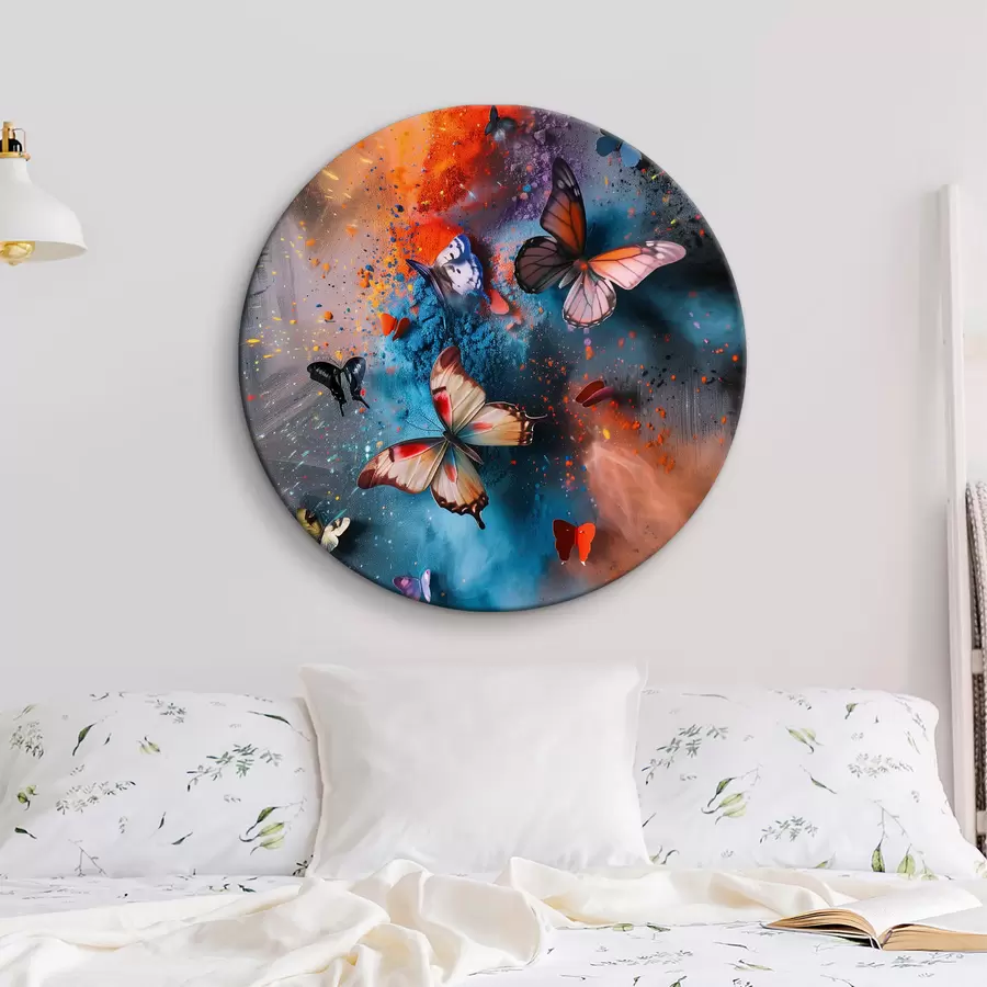 murales de pared Mariposas sobre un fondo de salpicaduras de pintura r39803